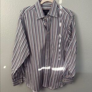 Scott Barber Blue and Red Casual Button Down Shirt